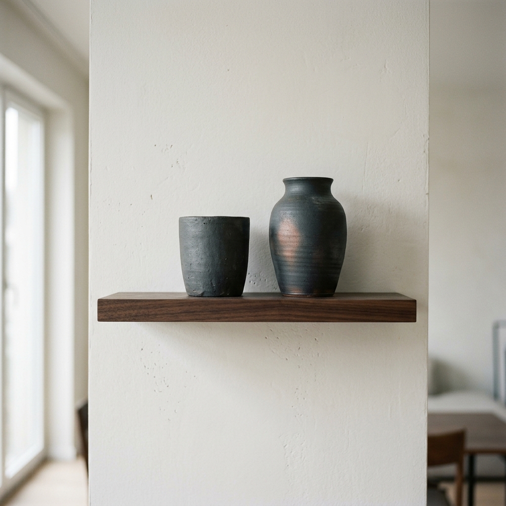 Étagère noyer, fixation invisible — Appartement — Strassen